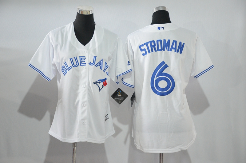 Womens 2017 MLB Toronto Blue Jays #6 Stroman White Jerseys->->Women Jersey